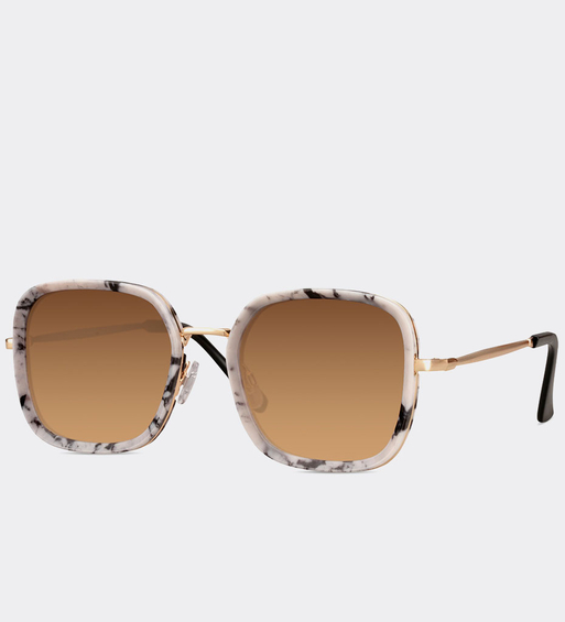 Kwadratowe okulary przeciwsłoneczne oversize UV400 Dali Marble White