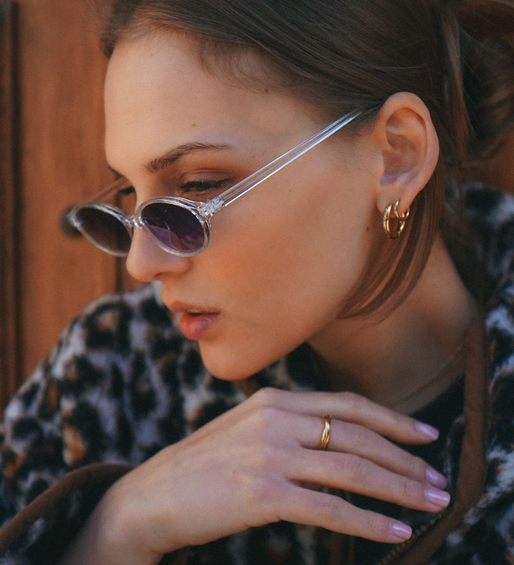 Owalne płaskie małe okulary przeciwsłoneczne Vienna Black