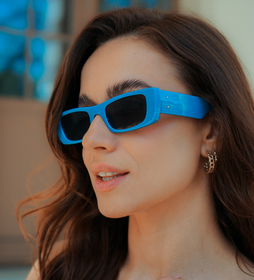 Prostokątne okulary przeciwsłoneczne Montreal Blue