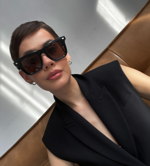 Kwadratowe okulary damskie i męskie Pattaya Black