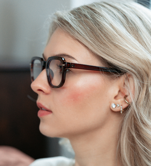 Prostokątne oprawki do komputera z filtrem Blue Light Blocker Bennett Brown