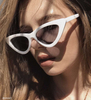 Białe okulary przeciwsłoneczne damskie kocie oczy Dijon White