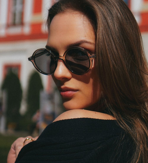 Okulary przeciwsłoneczne damskie okrągłe UV400 – Louisiana Grey