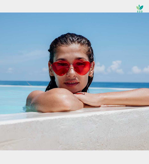 Serca czerwone metalowe okulary przeciwsłoneczne Lisbon Red