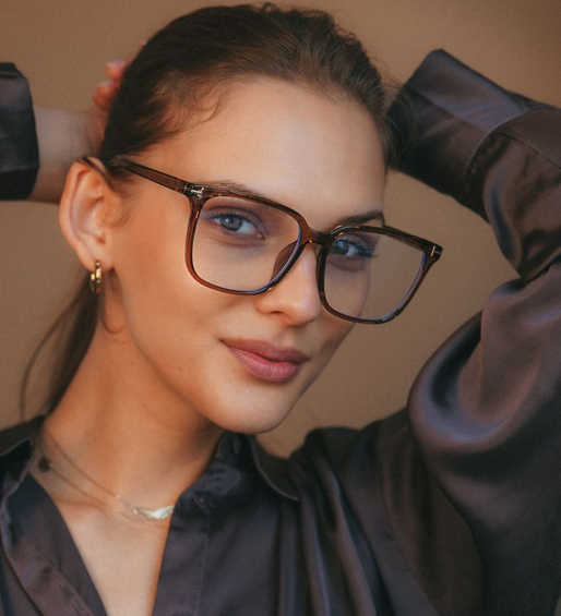 Okulary zerówki do komputera / okulary korekcyjne oversize Aria Tea