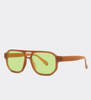 Unisex okulary przeciwsłoneczne pilotki Etna Brown/Green