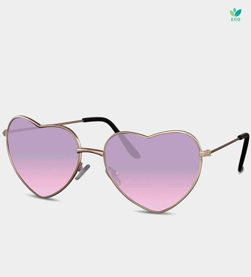 Serca fioletowe złota oprawka okulary przeciwsłoneczne Lisbon Violet