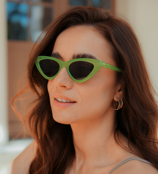 Okulary przeciwsłoneczne damskie kocie oczy Dijon Green