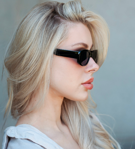 Prostokątne okulary przeciwsłoneczne Cairo Black