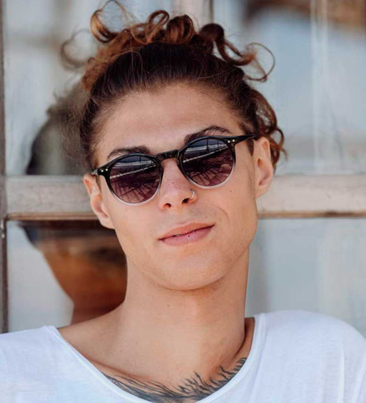 Okulary na lato okrągłe soczewki z gradientem Grenada Black