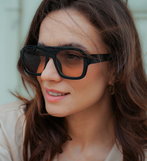 Oversize okulary przeciwsłoneczne pilotki Roma Black