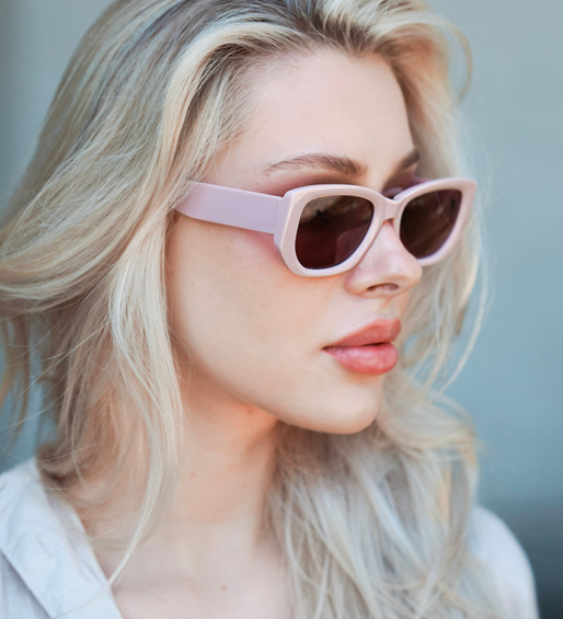 Okulary przeciwsłoneczne damskie prostokątne UV400 – Geneve Pink