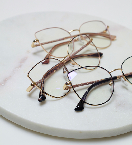 Okulary zerówki do komputera blady róż kocie oczy Evelyn Pink