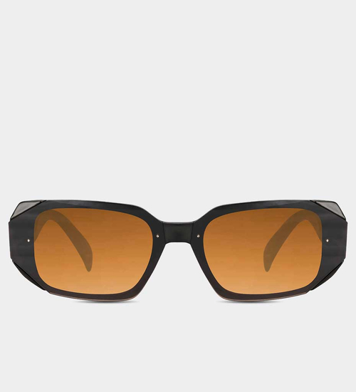 Modne prostokątne brązowe 2025 okulary przeciwsłoneczne New York Brown