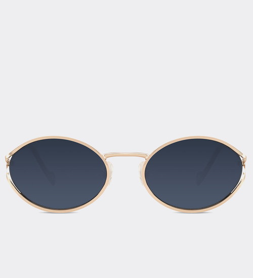 Małe złote owalne okulary przeciwsłoneczne UV400 Seoul Gold/Blue