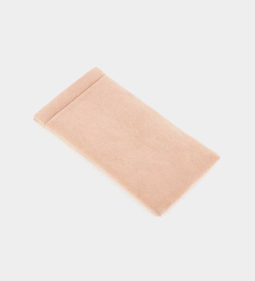 Beżowe miękkie etui na okulary