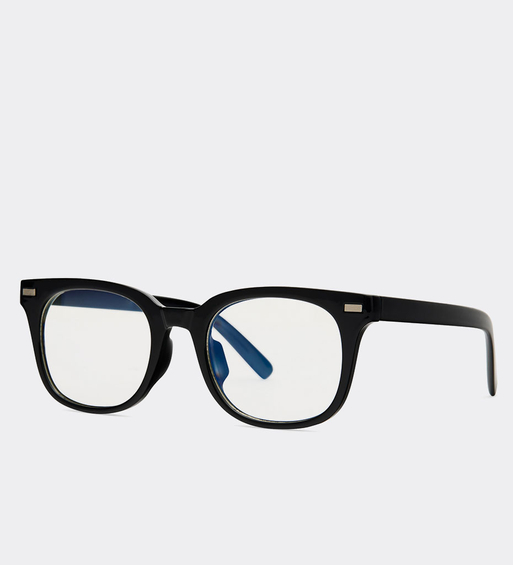 Czarne okulary blue light unisex z przezroczystymi soczewkami Columbina Black
