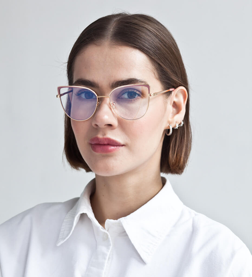 Okulary zerówki do komputera Brantford Gold/Burgund