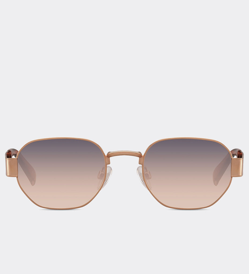 Delikatne owalne okulary przeciwsłoneczne Ethiopia Gold/Blue