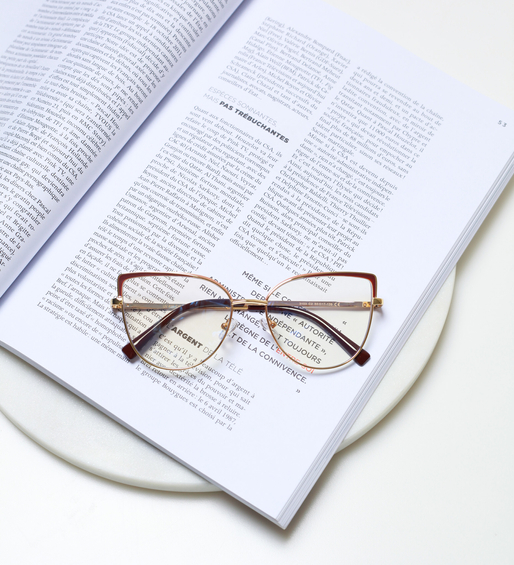 Okulary zerówki do komputera Brantford Gold/Burgund