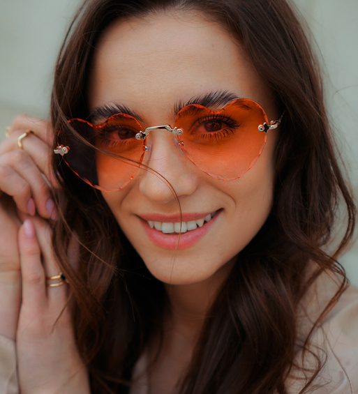 Romantyczne okulary przeciwsłoneczne w kształcie serca New Zeland Red