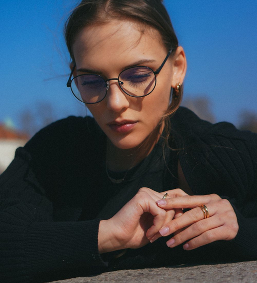 Eleganckie oprawki do pracy przy komputerze Austin Black