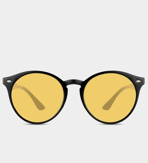 Okrągłe oprawki żółte szkła okulary przeciwsłoneczne z filtrem Heraklion Yellow