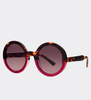 Okrągłe oversize okulary przeciwsłoneczne Bologna Red/Panther