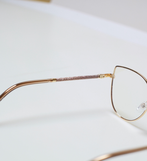 Okulary zerówki do komputera blady róż kocie oczy Evelyn Pink