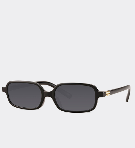 Prostokątne wąskie okulary przeciwsłoneczne Lyon BLack