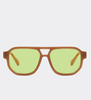 Unisex okulary przeciwsłoneczne pilotki Etna Brown/Green