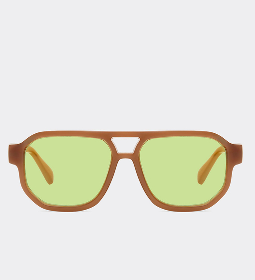 Unisex okulary przeciwsłoneczne pilotki Etna Brown/Green