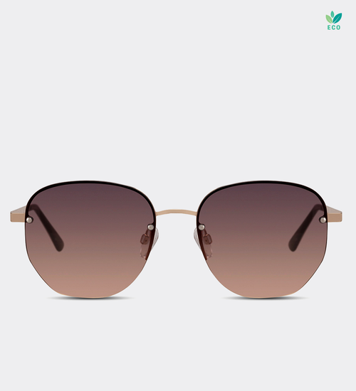 Okulary damskie bezramkowe Blanca Gold/Brown