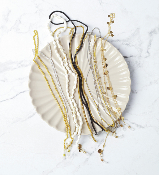 Łańcuszek do okularów gładki, srebrny