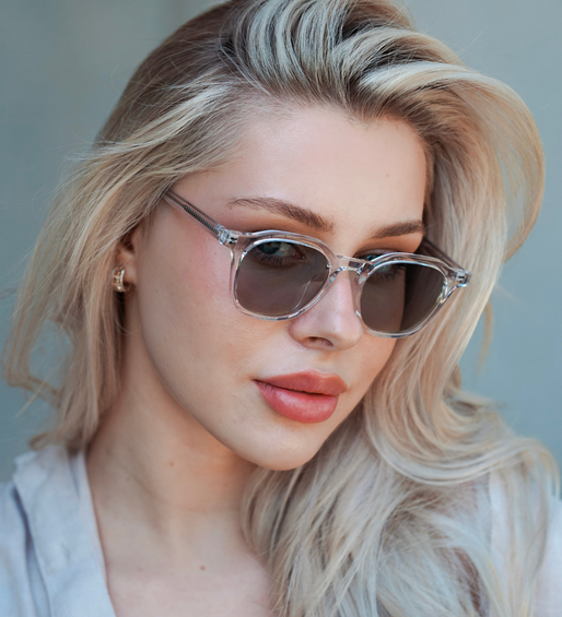 Okulary przezroczyste kwadratowe damskie i męskie z polaryzacją Chelsea Clear