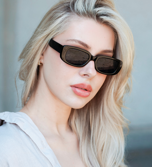 Prostokątne okulary przeciwsłoneczne Cairo Black