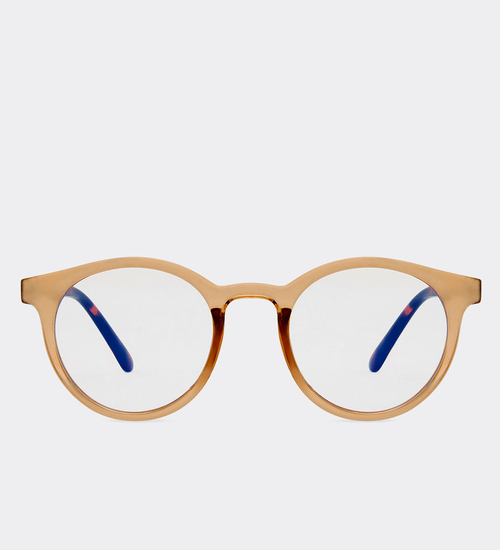 Okulary do pracy przy komputerze okrągłe Simon Beige