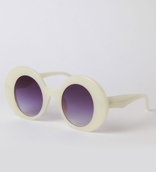 Kremowe retro okulary w stylu lat 60. Sardinia White