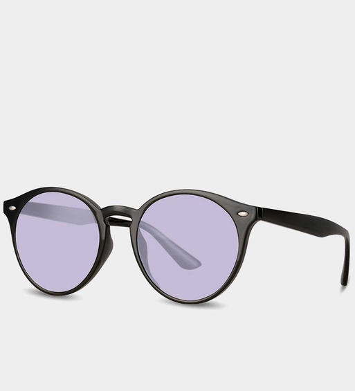 Okrągłe oprawki fioletowe szkła okulary przeciwsłoneczne z filtrem Heraklion Violet