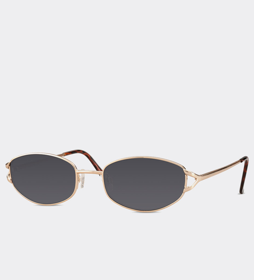 Podłużne złote owalne okulary przeciwsłoneczne UV400 Nairobi Gold/Black