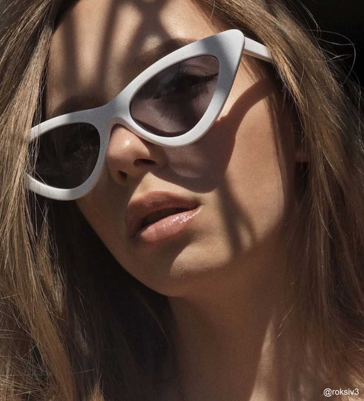 Białe okulary przeciwsłoneczne damskie kocie oczy Dijon White