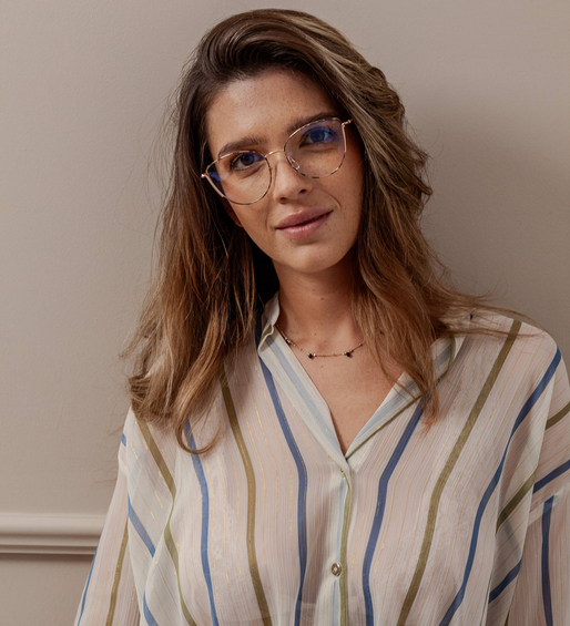 Okulary do komputera z kocim pazurem Medina Beige