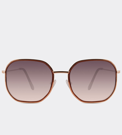 Okulary słoneczne oversize UV400 Kyoto Rose Gold
