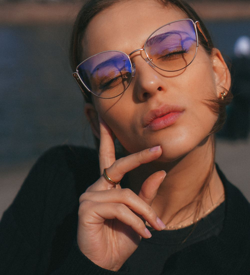 Okulary do komputera z kocim pazurem Medina Gold