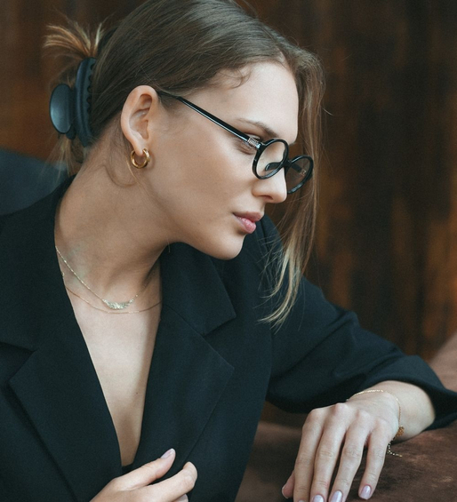 Okulary zerówki do komputera oprawki korekcyjne czarne Vivienne Black