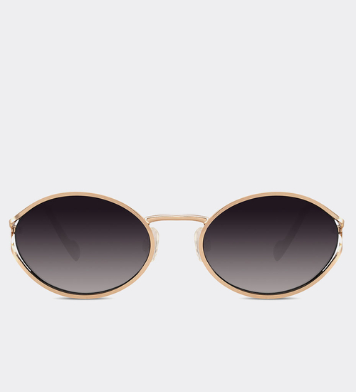 Małe złote owalne okulary przeciwsłoneczne UV400 Seoul Gold/Black