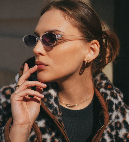 Owalne płaskie małe okulary przeciwsłoneczne Vienna Black