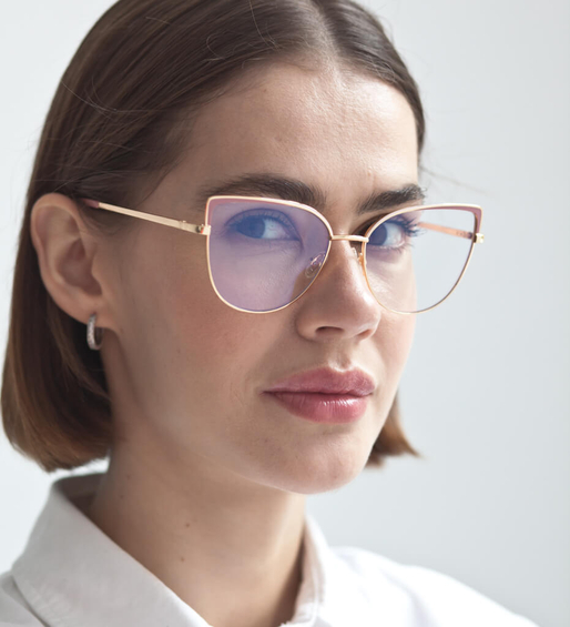 Okulary zerówki do komputera Brantford Gold/Burgund