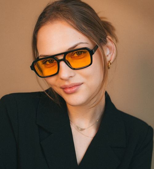 Okulary przeciwsłoneczne żółte soczewki Harper Black/Yellow