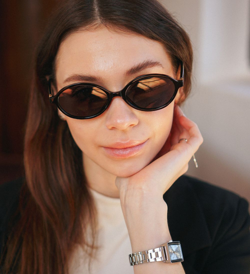 Owalne okulary przeciwsłoneczne polaryzacyjne Chicago Black